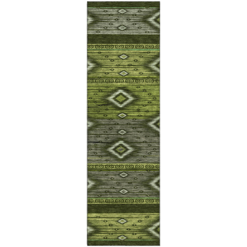 Premium Machine Washable Mayfield AMF1943 Tribal Rug, Runner 2'3" x 7'6"