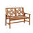 Outdoor Solid Wood Double Cross Back Loveseat Park Bench