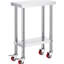 Table de travail en acier inoxydable avec 4 pieds pivotants, 30 x 60 x 86 cm (12 x 24 x 34 pouces), idéale pour les cuisines professionnelles, les buffets et la restauration. Épaisseur : 0,8 mm. Grande capacité de rangement. Table de 81 cm (32 pouces) offrant une excellente stabilité.-1406798238