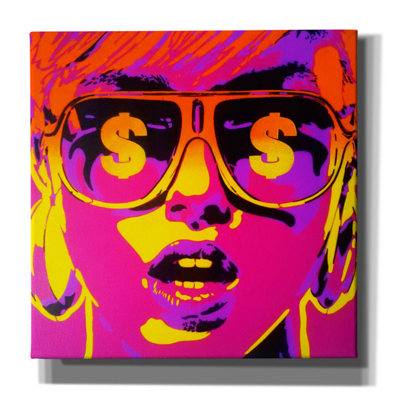 «Pop Star Dollars» par Abstract Graffiti, H 37 po x l 37 po x P 1,5 po