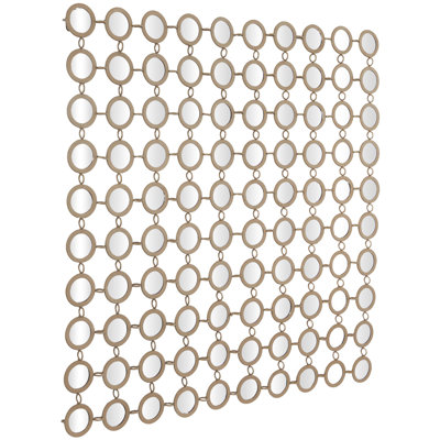 Metal Geometric Room Wall Mirror with Grid Pattern