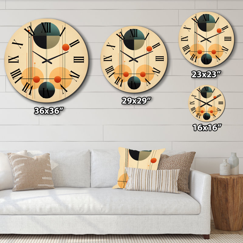 Horloge murale Syncronicities Midcentury Elegant Retro Art III, Petit