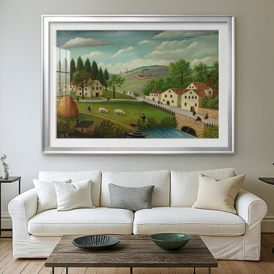 Landscape in the Environs of Paris-Henri Rousseau-Framed Print with Mat and glass-c. early 20th Century