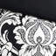 Très grand lit - 7 pièces en coton imprimé noir avec de superbes coussins au motif complexe-125396531-125396532