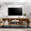 160 cm W Modern TV Stand with 2 Drawers, Open Storage, Natural Wood