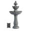 Fontaine solaire XBrand 99 cm (39 po), 2 niveaux, pour extérieur, en résine imitation pierre de sable, avec panneau solaire et pompe solaire pour la décoration de la maison, du jardin et de la cour.-1878219034