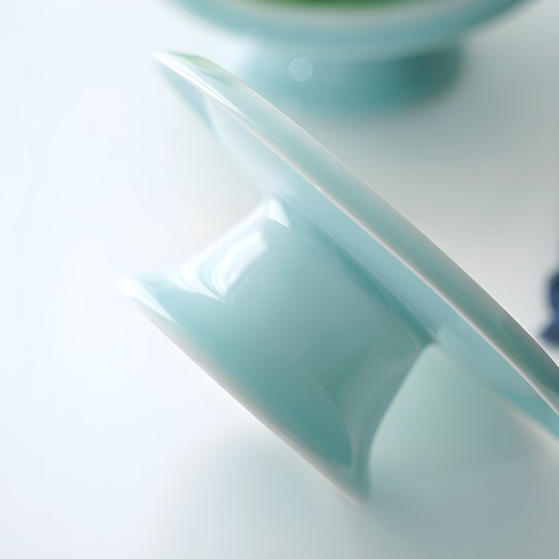 Celadon High Leg Tray - Ceramic Creative Dim Sum Plate, An Elegant Choice For Domestic Restaurants