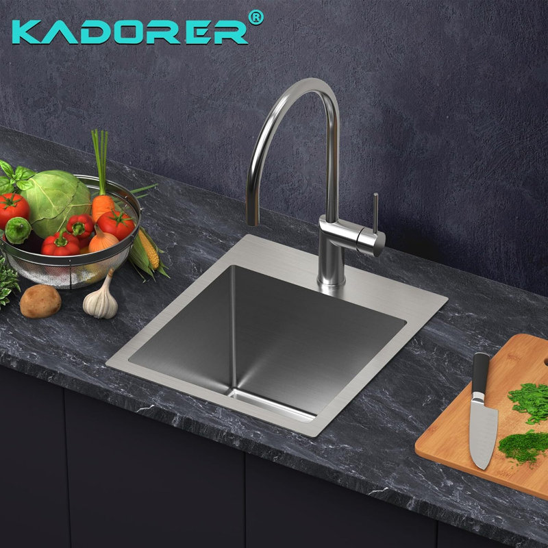 ForKitchen 15'' L Drop-In Single Bowl Kitchen Sink, Stainless Steel