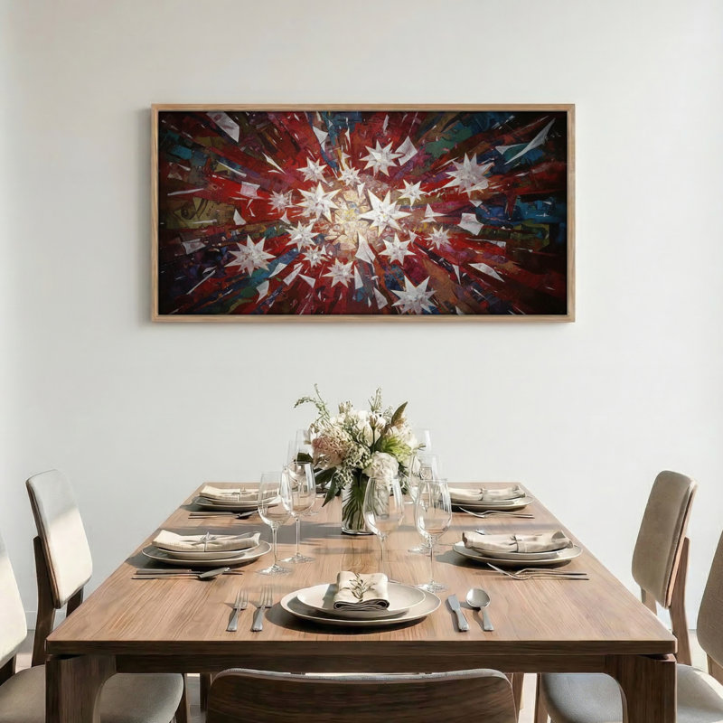 «Starburst», reproduction d'art sur toile encadrée, ensemble de 1 85 x 28 po, 58 po x 28 po