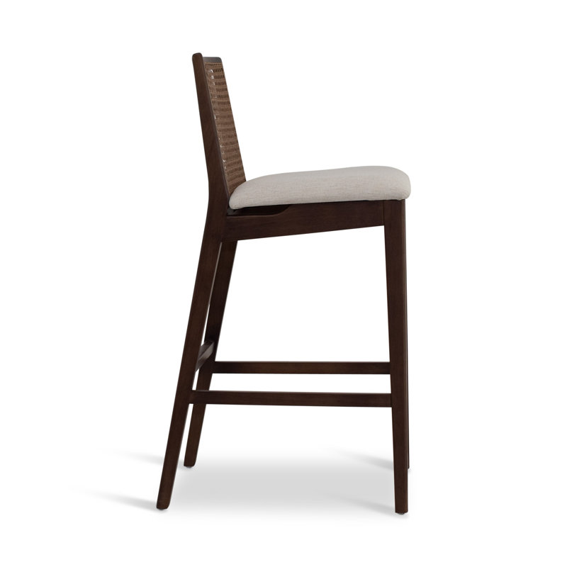 Mag Cane Bar & Counter Stool, Bar Stool (29.5" Seat Height), Medley Ivory/Brown/Natural