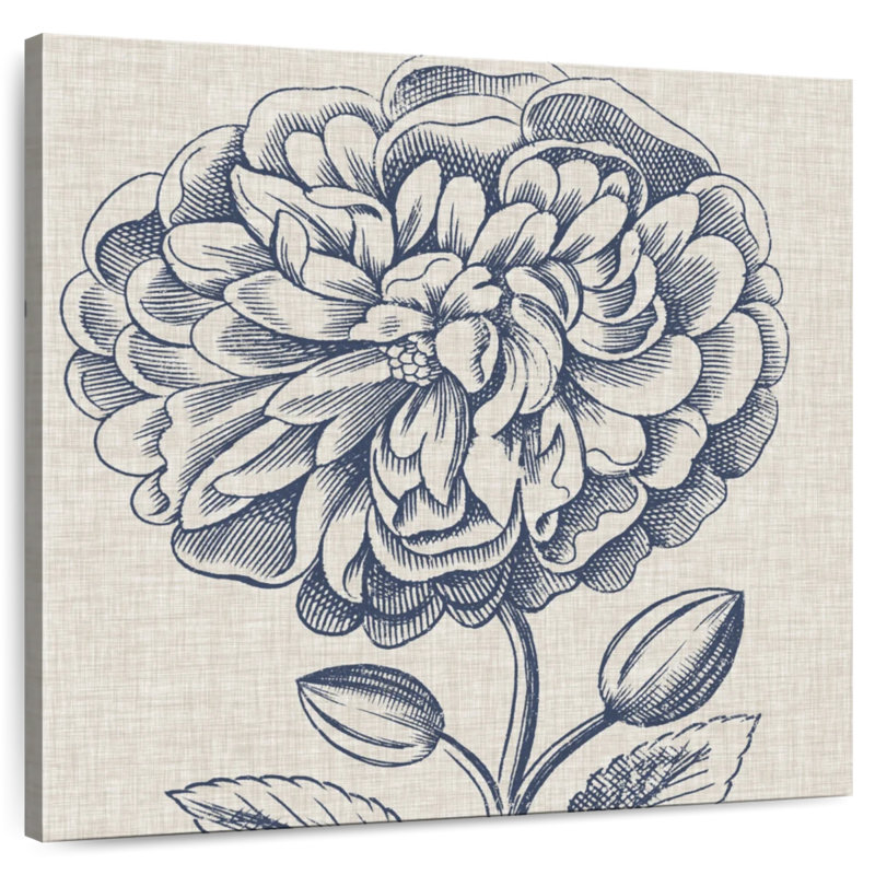 Harnek indigo floral sur lin III