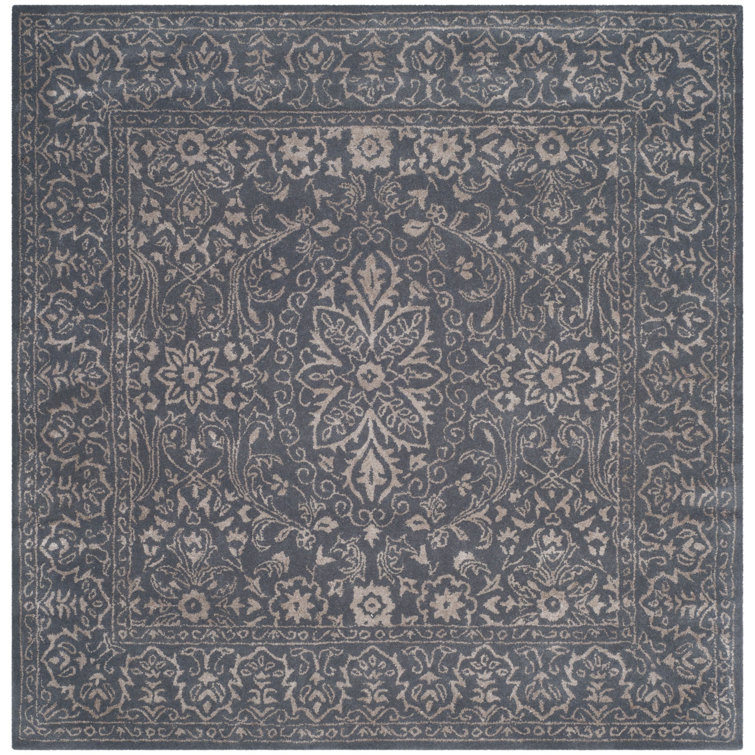 Samaniego Hand Tufted Viscose/Wool Oriental Rug in Gray