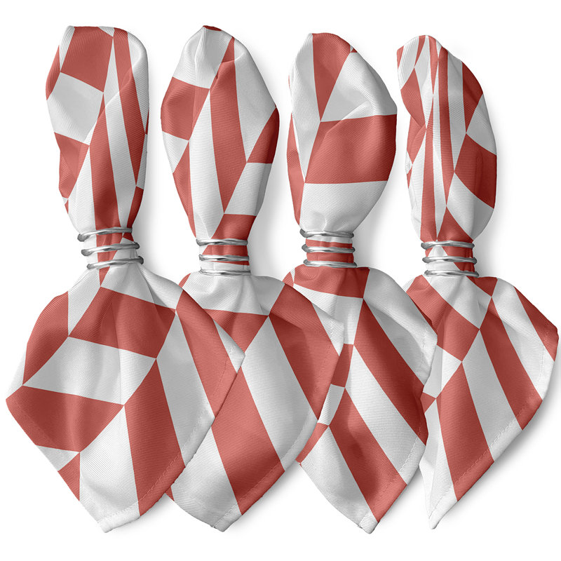 Kipling 4 Piece Napkin Set, 18" W x 18" L, Coral
