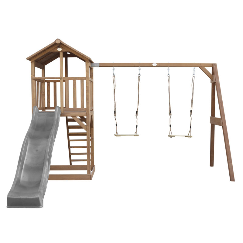 AXI Swing Set with 2 Swing(s) , 1 Slide(s), Grey