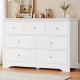 Commode double à 7 tiroirs 47,2 "Ariee, blanc
