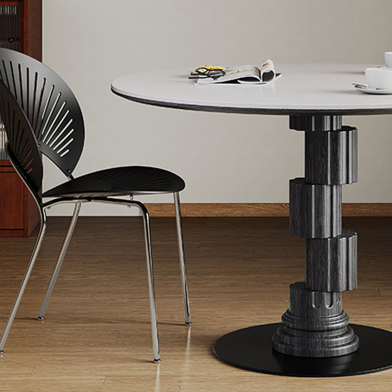 Table ronde Retro Creative, 29.52"H x 39.37"L x 39.37"W, Blanc, Noir