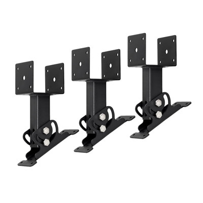 4x4 Heavy Duty Roof Riser Brackets Kit 3 Pack, Adjustable Angle Pergola Brackets, Black Metal Roof Riser Beam Bracket for Roof