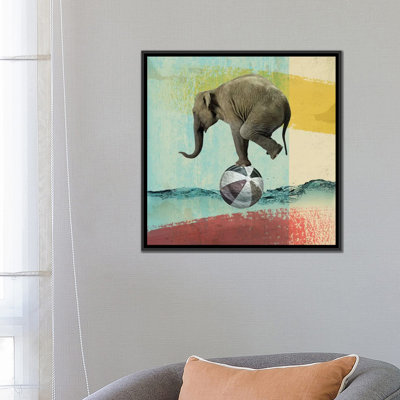 « balance éléphant », impression sur toile tendue