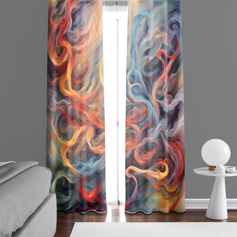 Paire de rideaux semi-transparents en polyester Dylenn, L 20 po x L 82 po