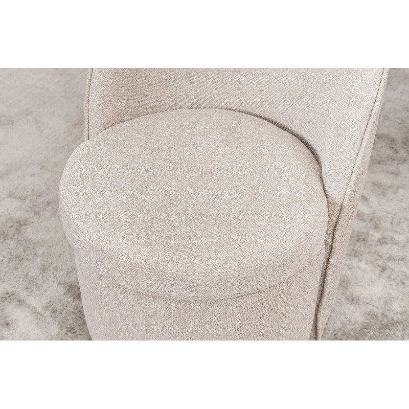 Tabouret de coiffeuse pivotant rembourré, Avoine