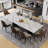 Glam Modern 63'' To 94.5” Extendable Dining Table With Rectangular Sintered Stone Tabletop And Steel Base Seat For 6-10-560492771