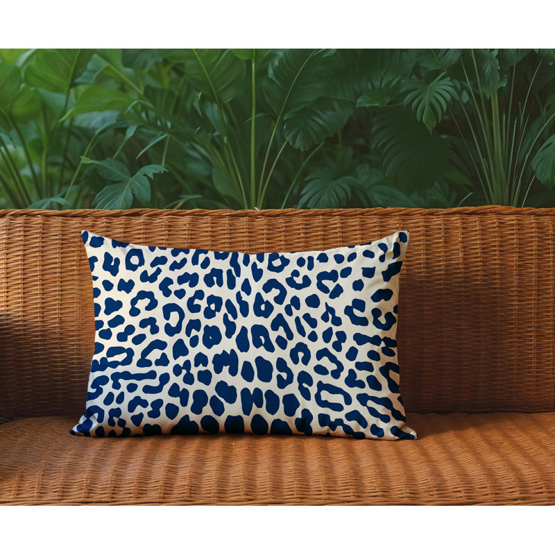 Oreiller rectangulaire intérieur / extérieur Aco, Rectangle H 14 po x l 20 po, Bleu