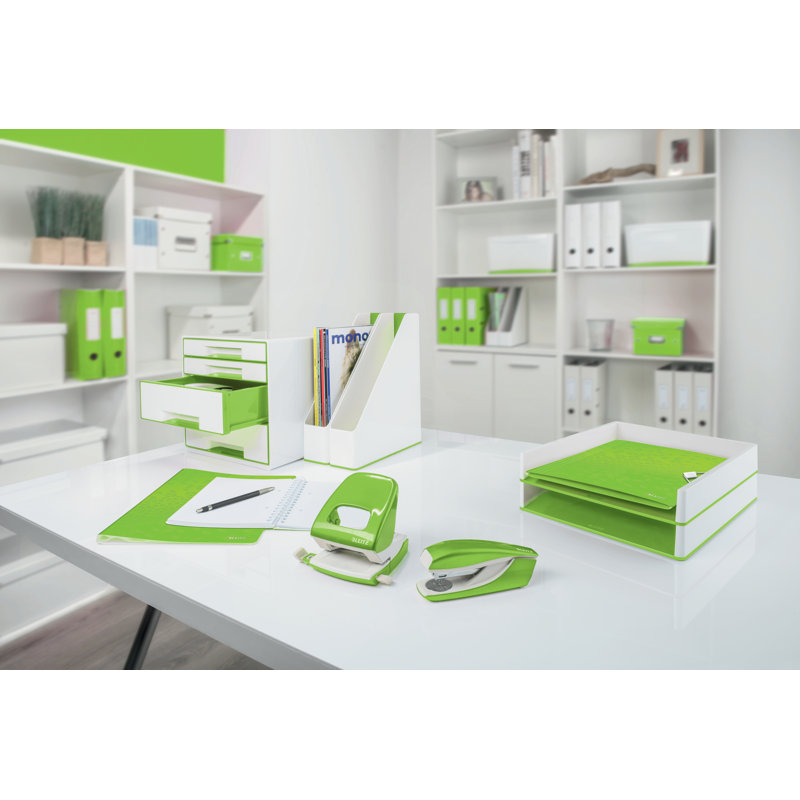 Free Standing Magazine Rack, White/Green