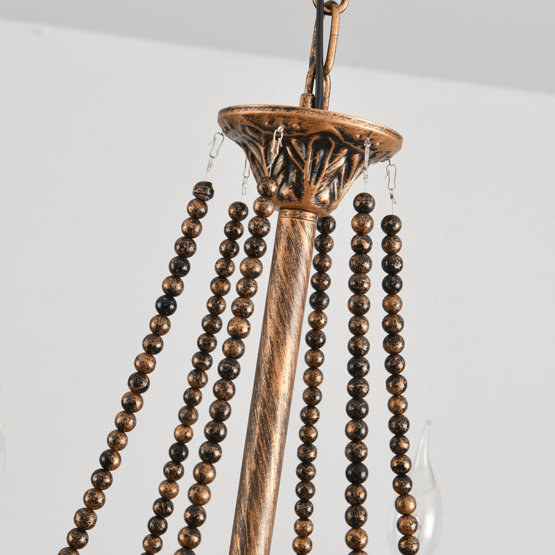6-Light Dimmable Candle Style Chandelier, Bronze