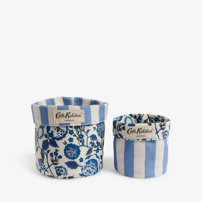 Cath Kidston Set of 2 Blue Floral Reversible Storage Bags