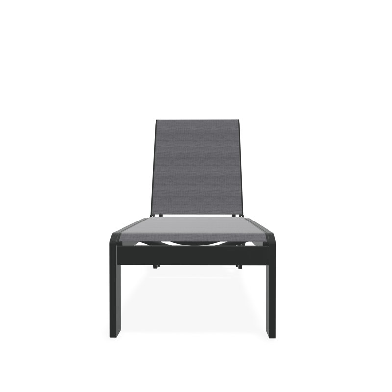 Chaise longue sans accoudoirs empilable en polymère Dune, Graphite, Étain Augustine