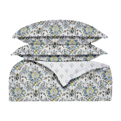 Standard Organic Reversible 3 Piece Duvet Cover Set Floral