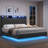 Upholstered Floating Bed With LED Lights, Charging Port-1090953922-1093848367
