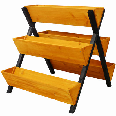 Lit de jardin surélevé vertical à 3 niveaux en bois avec pieds, ensemble de platebande surélevée pour jardin