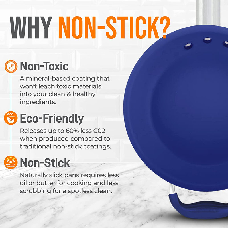NutriChef Ceramic Non-Stick Omelette Pan with Lid