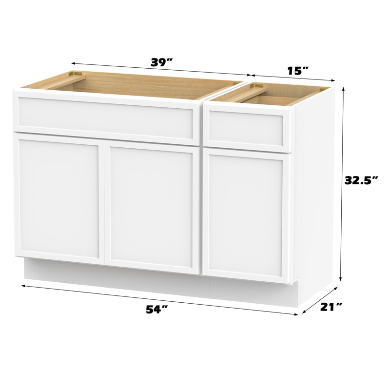 54'' Single Bathroom Vanity Base Only, White