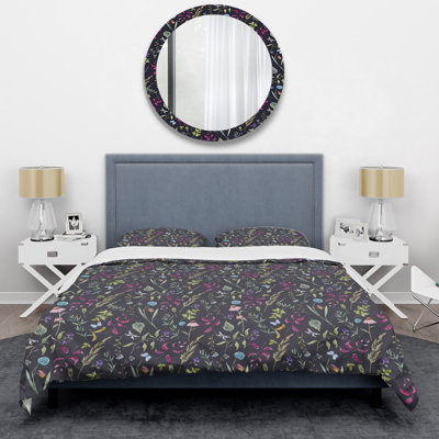 Watercolor Spring Floral - Floral Duvet Cover Set - Microfiber Polyester