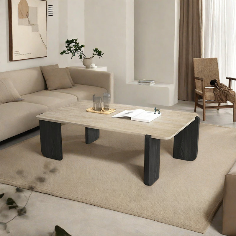Table basse rectangulaire, H 15,7 po x L 39,4 po x l 19,7 po, Noir