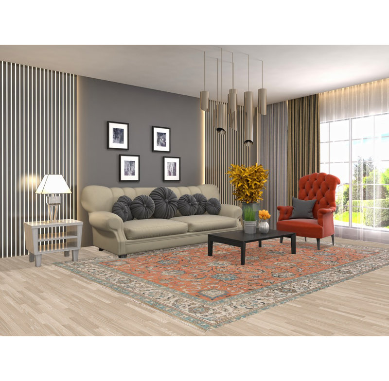 Tapis traditionnel floral All-Over 7 x 11