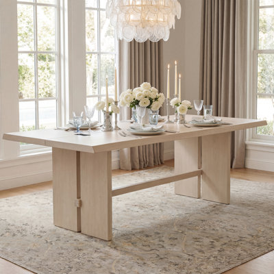 Table de salle à manger 67 po en bois massif moderne de 67 po, table de cuisine pour 4 à 6 personnes avec décoration noire, table de salle à manger en bois robuste pour la salle à manger, cuisine