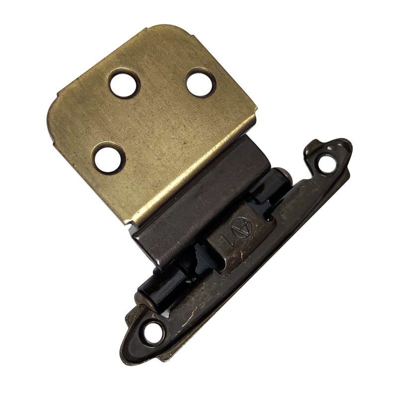 Brixwell BXC8267AE Inset Face Mount Self Closing Cabinet Hinges For Kitchen And Home Hardware 3/8" Antique Brass Pair