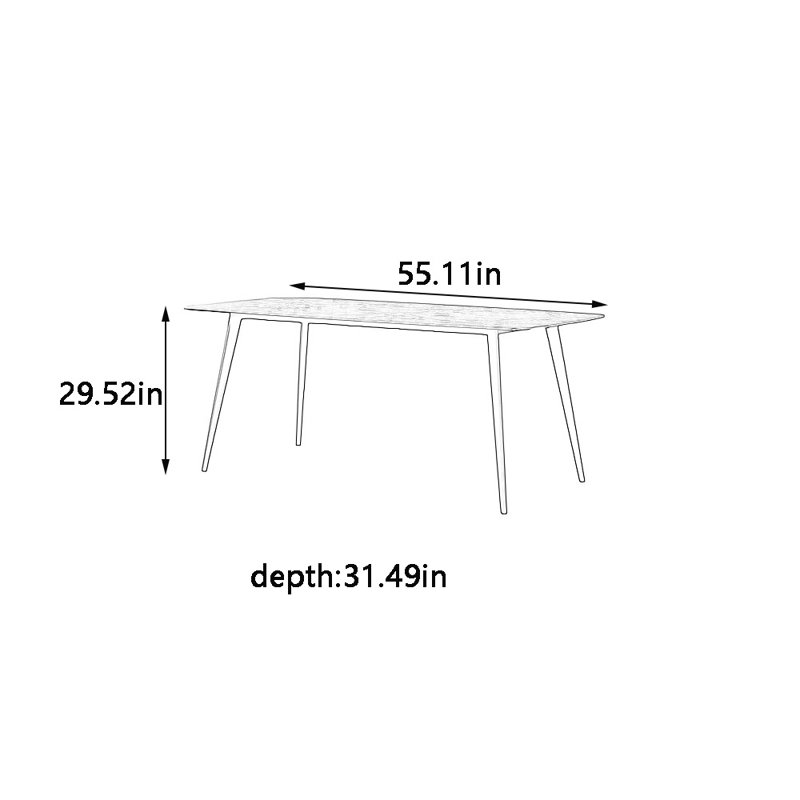 Table de salle à manger Rock, H 29,52 po x L 55,11 po x l 31,49 po