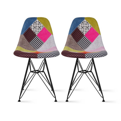 Edgewater Transparent Armless Dining Side Chairs with Wire Base
