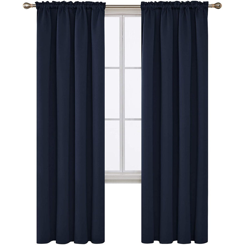 Arnisa Room Darkening Curtain Pair, Black, 42" W x 84" L