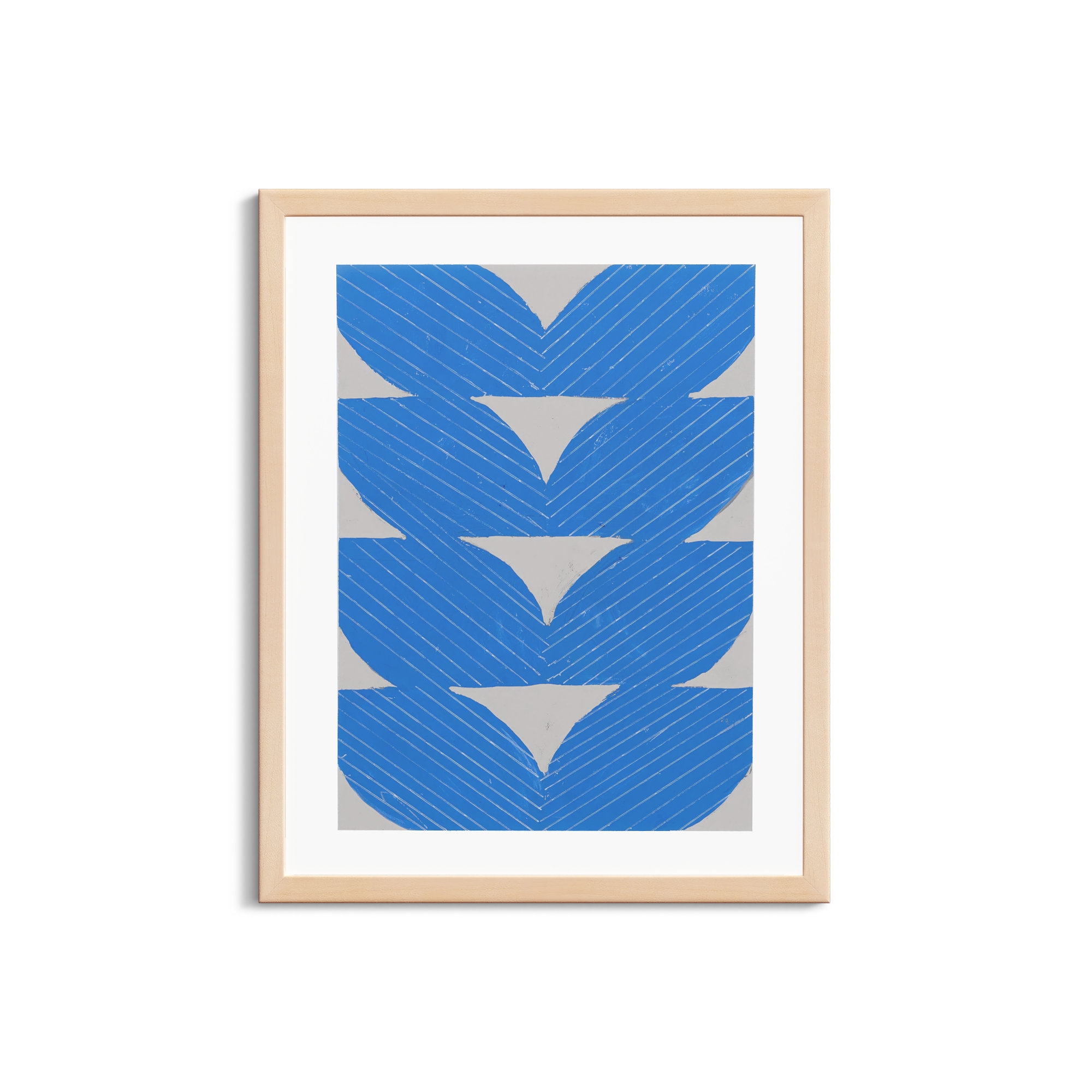 Blue Chevron by Andrea Stokes, 38" H x 30" W x 1.25" D, Brown