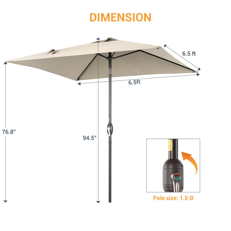 Parasol de marché carré 78,1 po Sakia, Beige