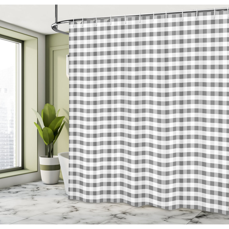 Ensemble de rideau de douche + crochets, H 84 po x l 69 po, Perle et gris pâle