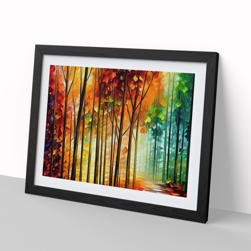 XH1022-7157X Pretty Forest Vol.4 Abstract - Single Picture Frame Print, 46cm H x 64cm W x 2cm D, Black Framed