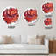 Red Vibrant Marble Universe - Horloge murale moderne-1034029179