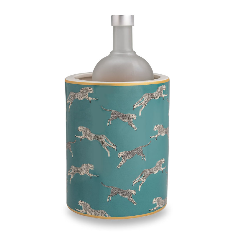 Leaping Cheetah Ice Bucket, Teal
