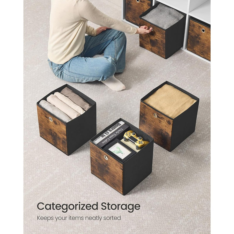Paquet de 8 cubes de rangement en tissu pliables - Bacs de rangement pour l'organisation de garde-robe, de chambre à coucher et de salon
